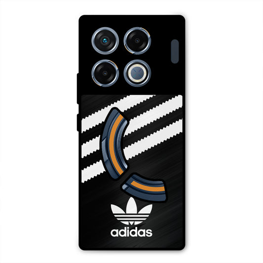 ADIDAS BLACK WHITE STRIPEWAVES PREMIUM GLOSSY PHONECASE FOR INFINIX GT 20 PRO