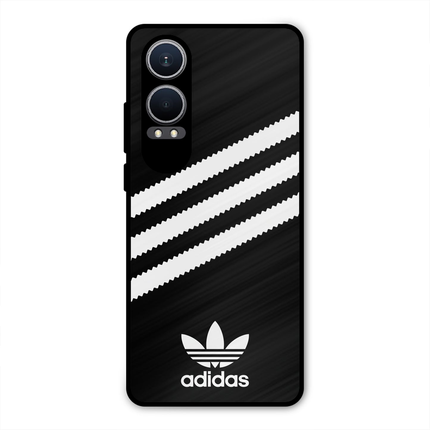 ADIDAS BLACK WHITE STRIPE WAVES PREMIUM GLOSSY PHONECASE FOR ONEPLUS NORD CE4 LITE