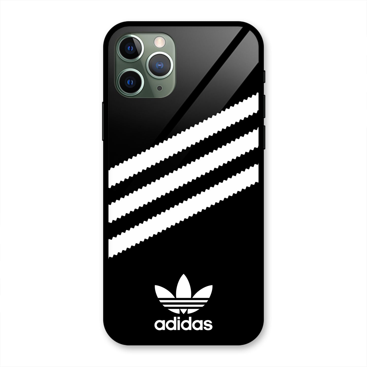 ADIDAS BLACK WHITE STRIPEWAVES PREMIUM GLOSSY PHONECASE FOR IPHONE 11 PRO