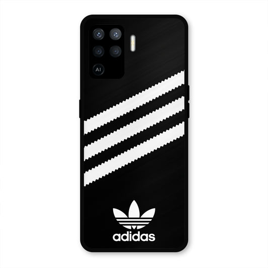 ADIDAS BLACK WHITE STRIPEWAVES PREMIUM GLOSSY PHONECASE FOR OPPO F19 Pro