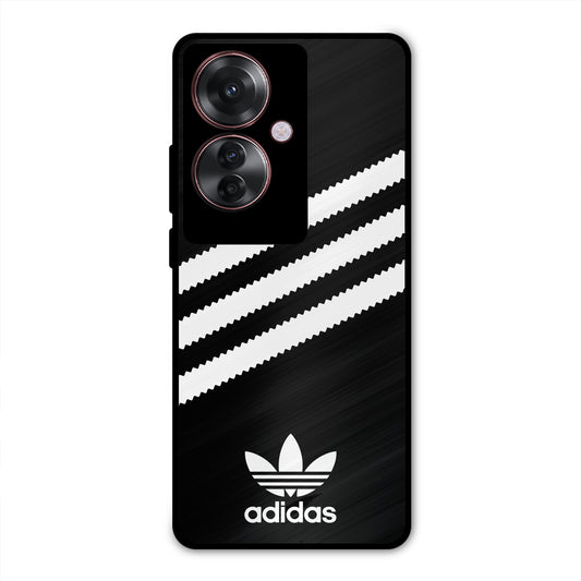 ADIDAS BLACK WHITE STRIPE WAVES PREMIUM GLOSSY PHONECASE FOR OPPO F25 PRO