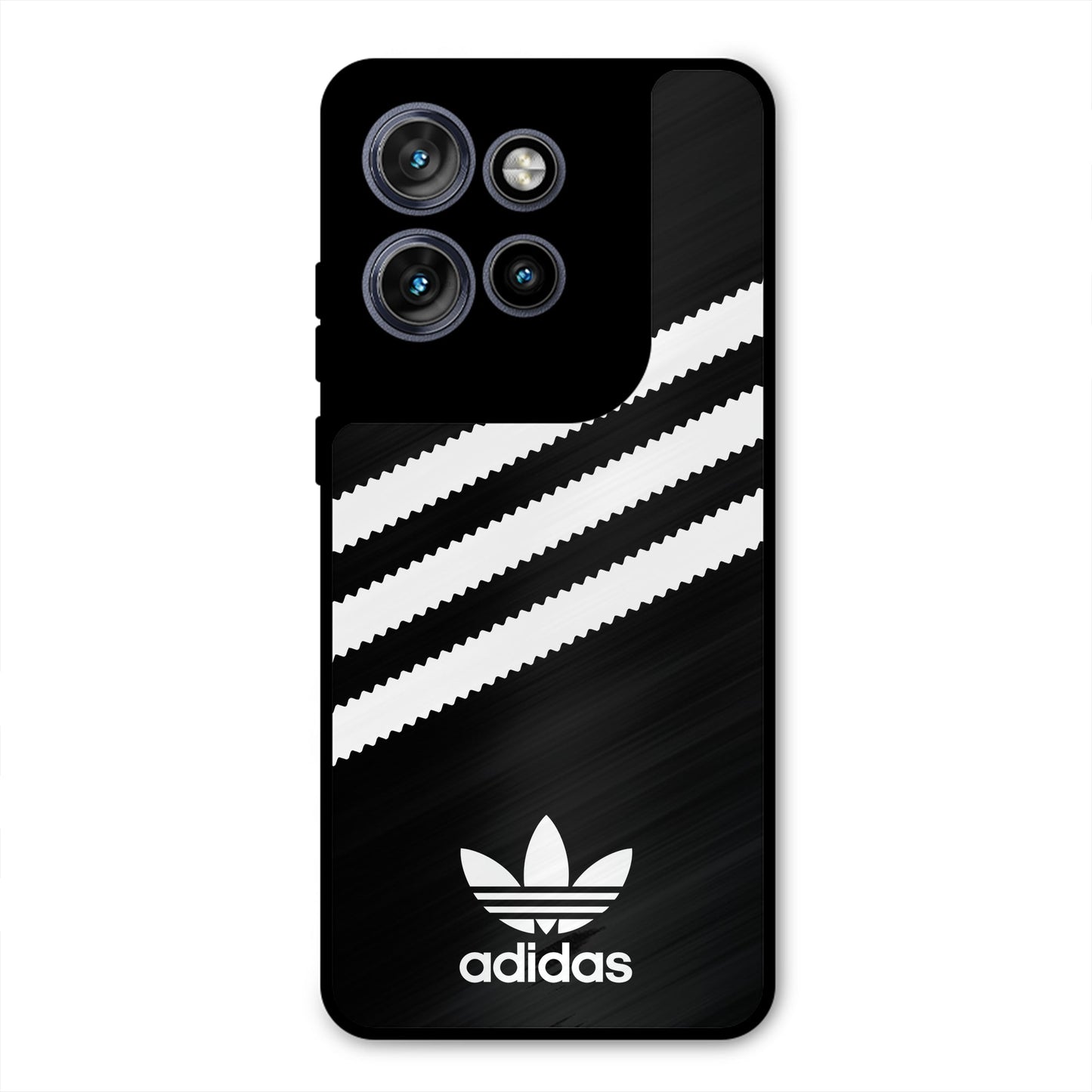 ADIDAS BLACK WHITE STRIPEWAVES PREMIUM GLOSSY PHONECASE FOR MOTOROLA EDGE 50 NEO