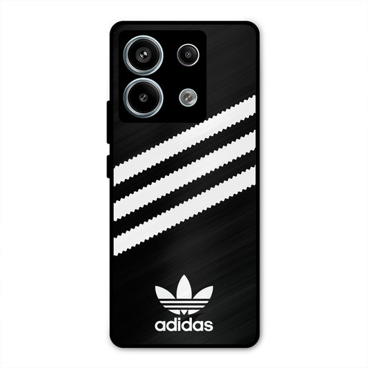 ADIDAS BLACK WHITE STRIPEWAVES NEW METAL COVER FOR REDMI NOTE 13 PRO