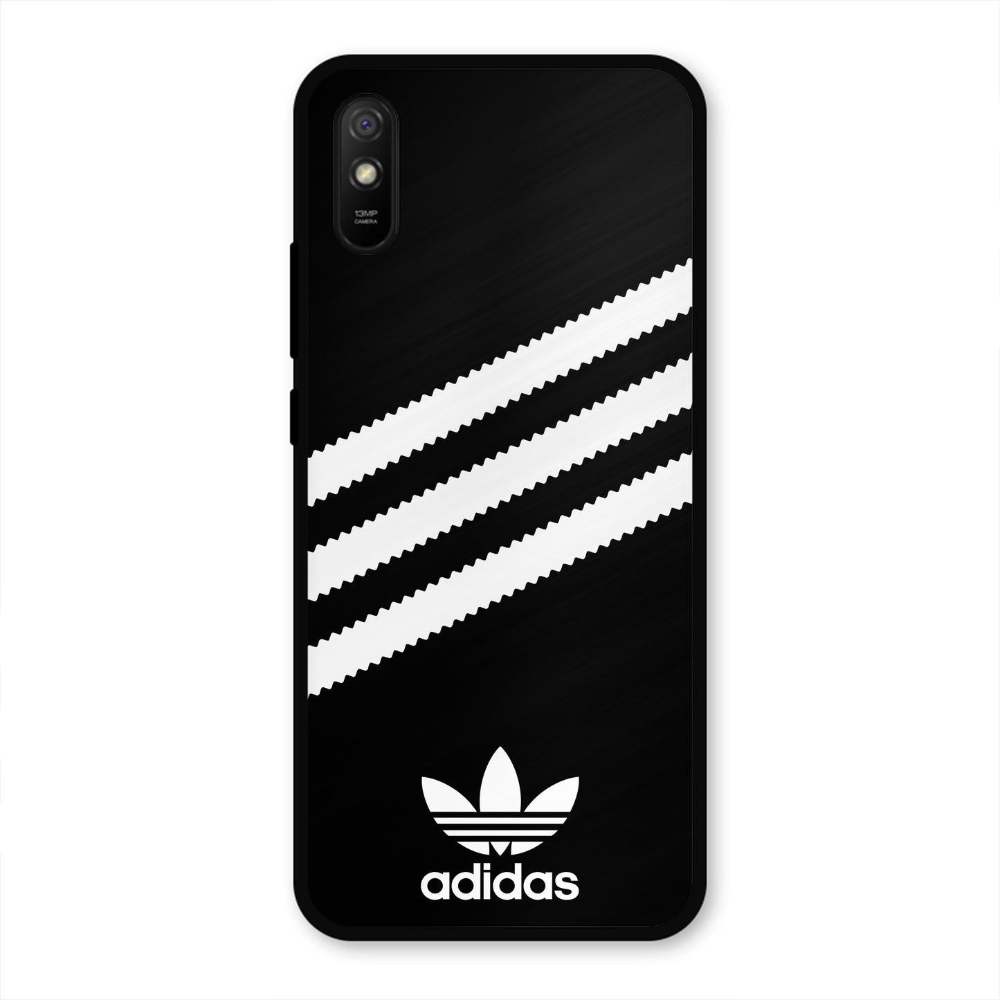 ADIDAS BLACK WHITE STRIPEWAVES PREMIUM GLOSSY PHONECASE FOR REDMI 9A