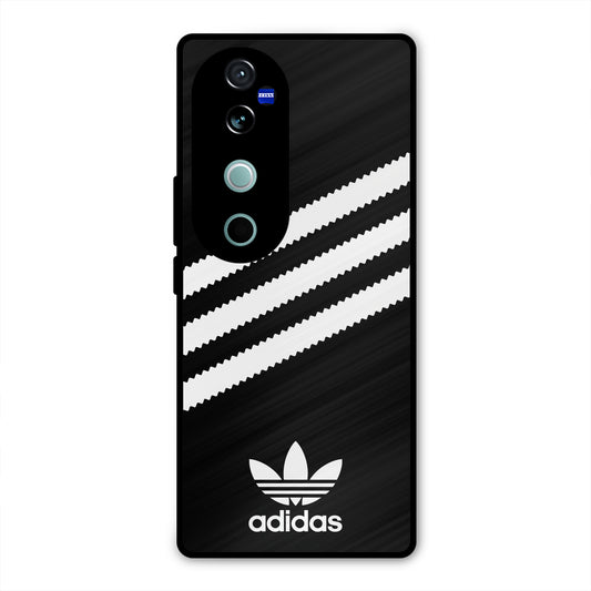 ADIDAS BLACK WHITE STRIPE WAVES NEW METAL COVER FOR VIVO V40 PRO