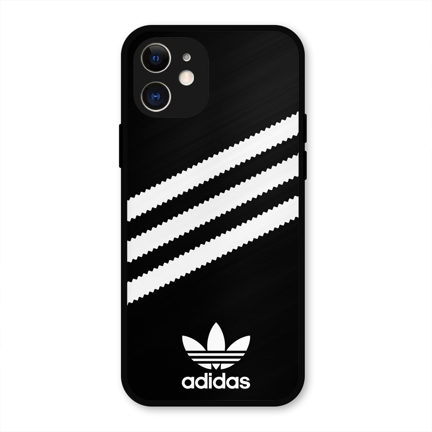 ADIDAS BLACK WHITE STRIPEWAVES PREMIUM GLOSSY PHONECASE FOR IPHONE 12