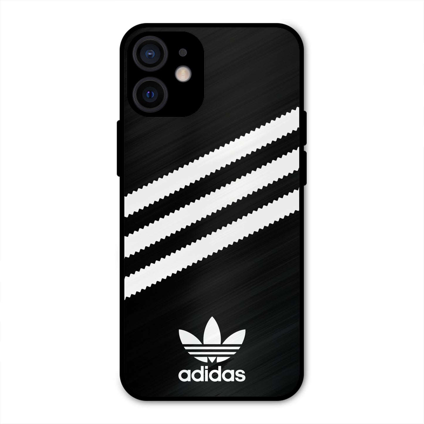 ADIDAS BLACK WHITE STRIPEWAVES PREMIUM GLOSSY PHONECASE FOR IPHONE 12 Mini