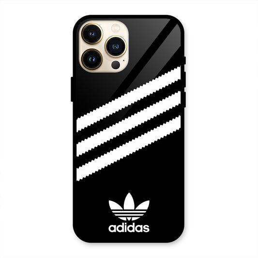 ADIDAS BLACK WHITE STRIPEWAVES PREMIUM GLOSSY PHONECASE FOR IPHONE 13 PRO MAX