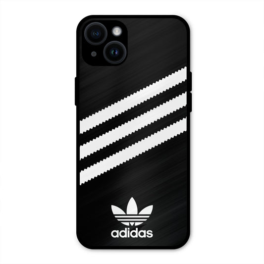 ADIDAS BLACK WHITE STRIPEWAVES NEW METAL COVER FOR IPHONE 14 PLUS