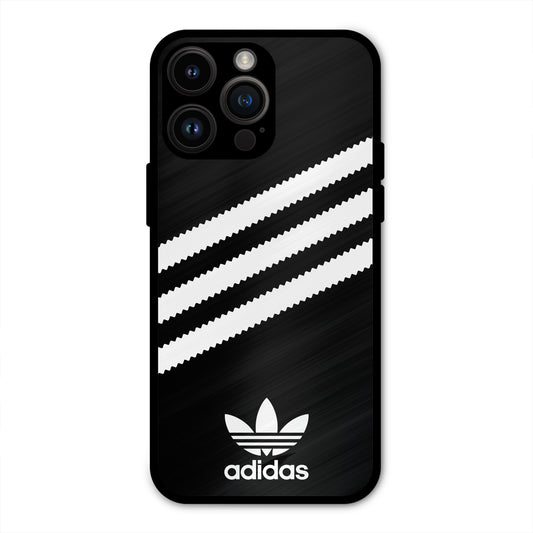 ADIDAS BLACK WHITE STRIPEWAVES NEW METAL COVER FOR IPHONE 14 PRO MAX