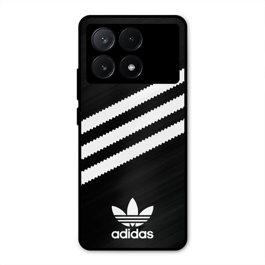 ADIDAS BLACK WHITE STRIPEWAVES PREMIUM GLOSSY PHONECASE FOR POCO X6 PRO 5G