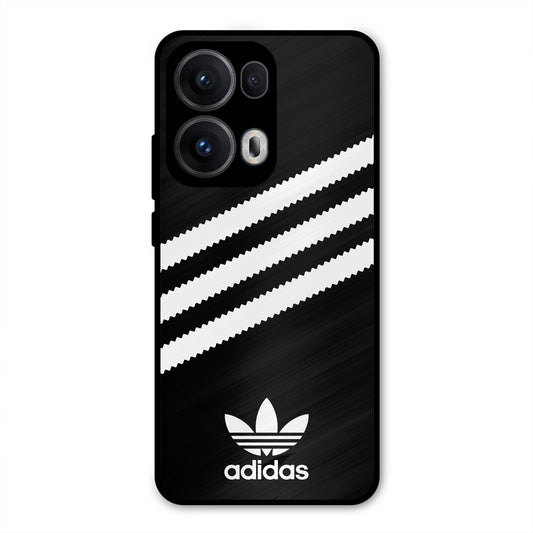 ADIDAS BLACK WHITE STRIPE WAVES PREMIUM GLOSSY PHONECASE FOR OPPO RENO 13 PRO