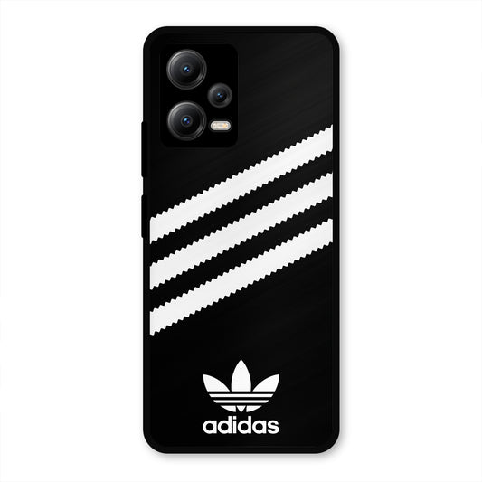 ADIDAS BLACK WHITE STRIPEWAVES PREMIUM GLOSSY PHONECASE FOR POCO X5 5G