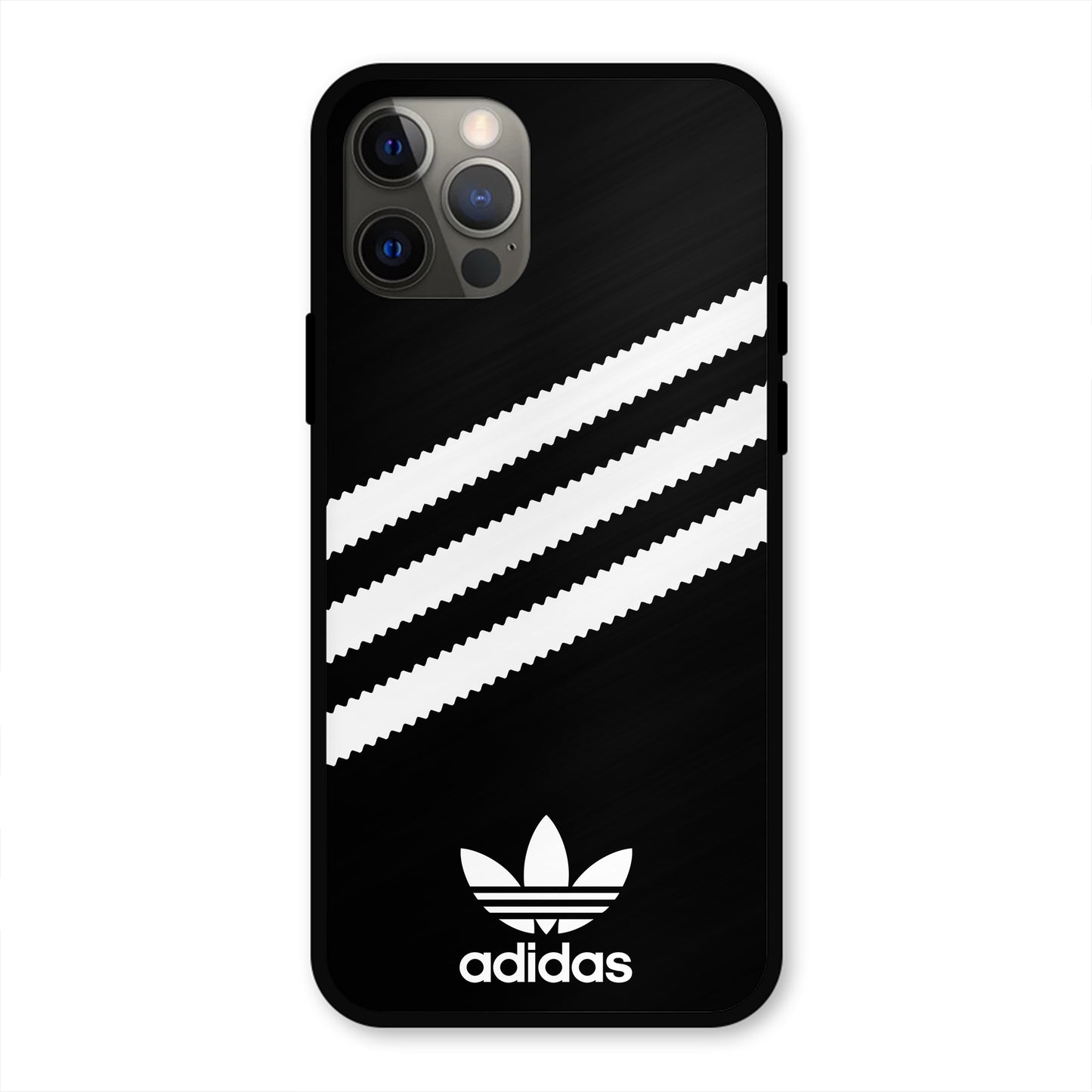 ADIDAS BLACK WHITE STRIPEWAVES PREMIUM GLOSSY PHONECASE FOR IPHONE 12 Pro