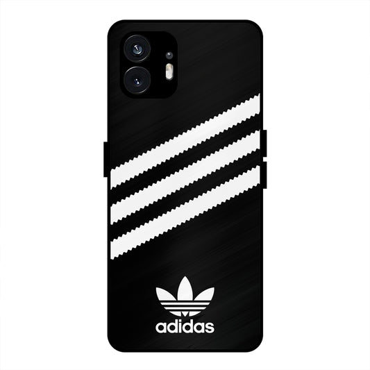 ADIDAS BLACK WHITE STRIPEWAVES PREMIUM GLOSSY PHONECASE FOR NOTHING 2