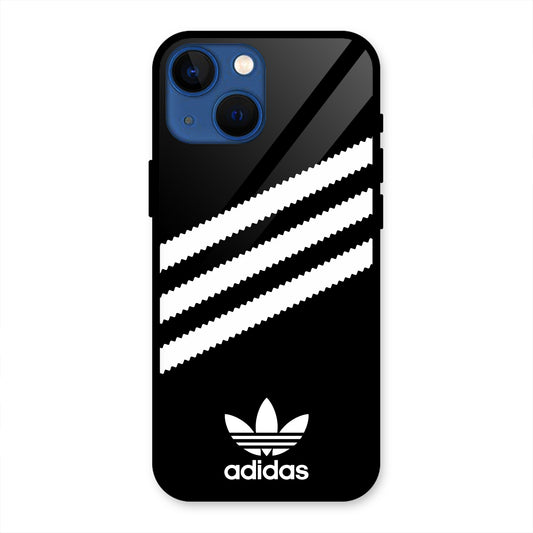 ADIDAS BLACK WHITE STRIPEWAVES PREMIUM GLOSSY PHONECASE FOR IPHONE 13 MINI