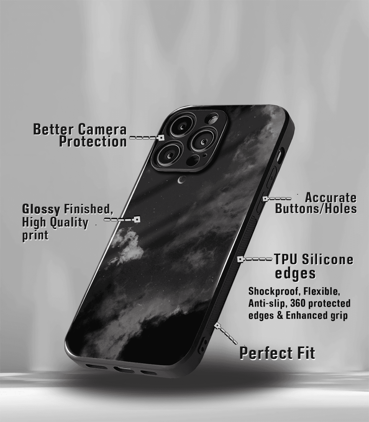 aesthetic bliss premium glossy phone case