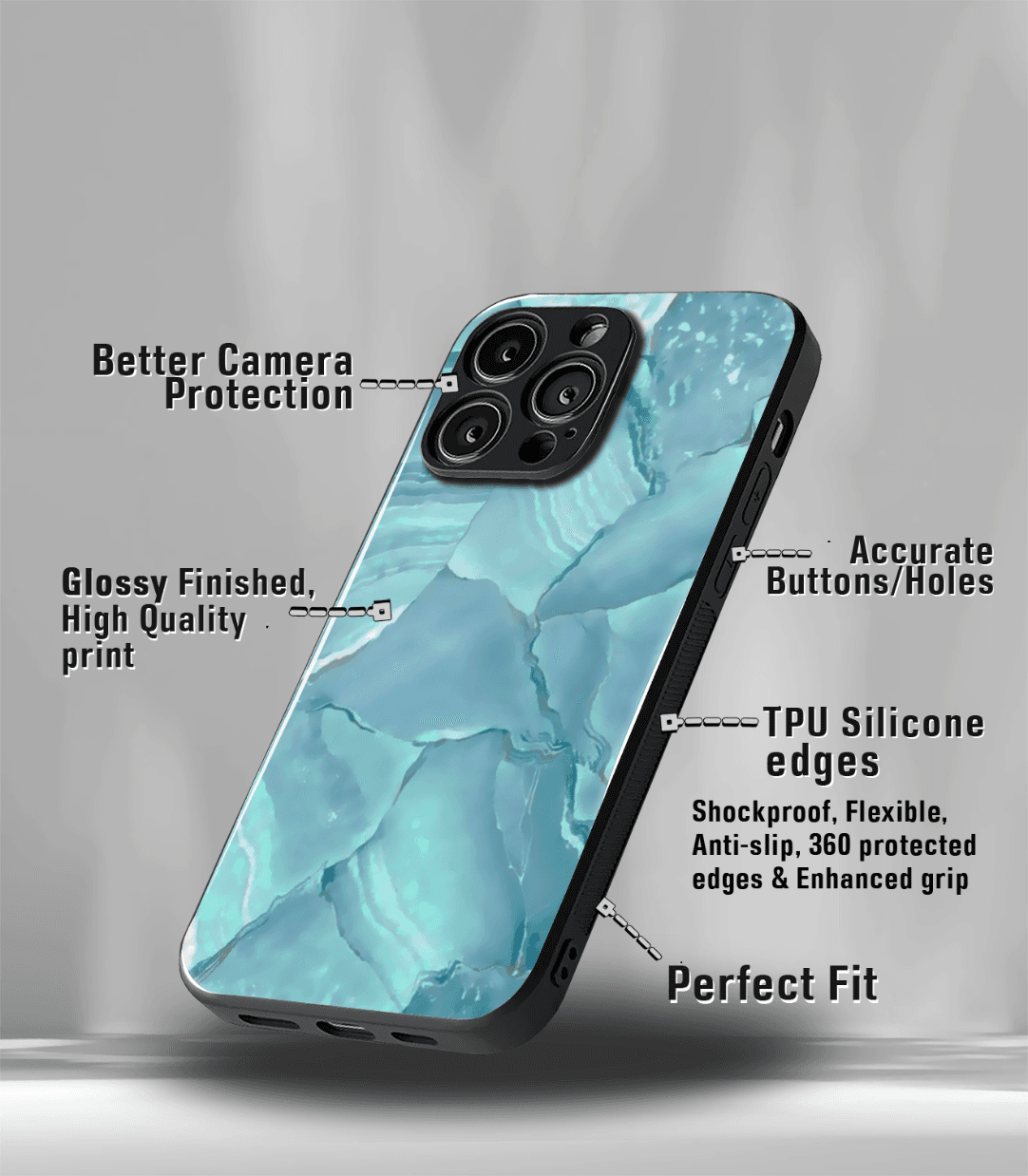 aesthetic bliss premium glossy phone case