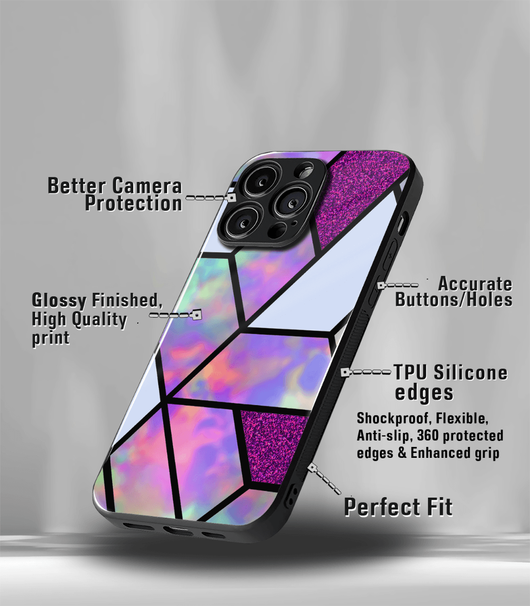 aesthetic bliss premium glossy phone case