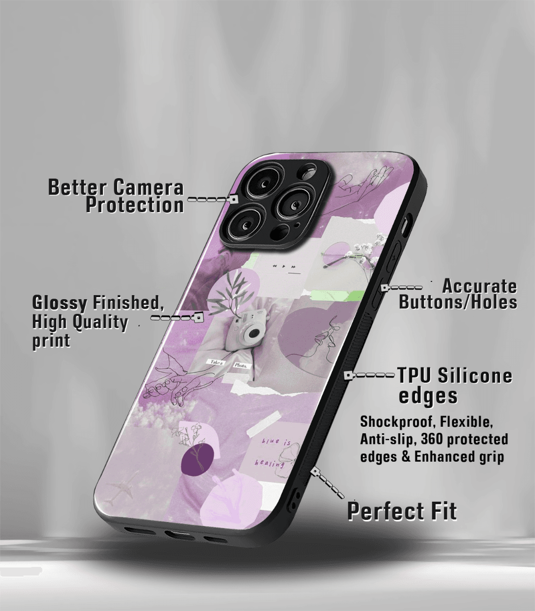 aesthetic bliss premium glossy phone case