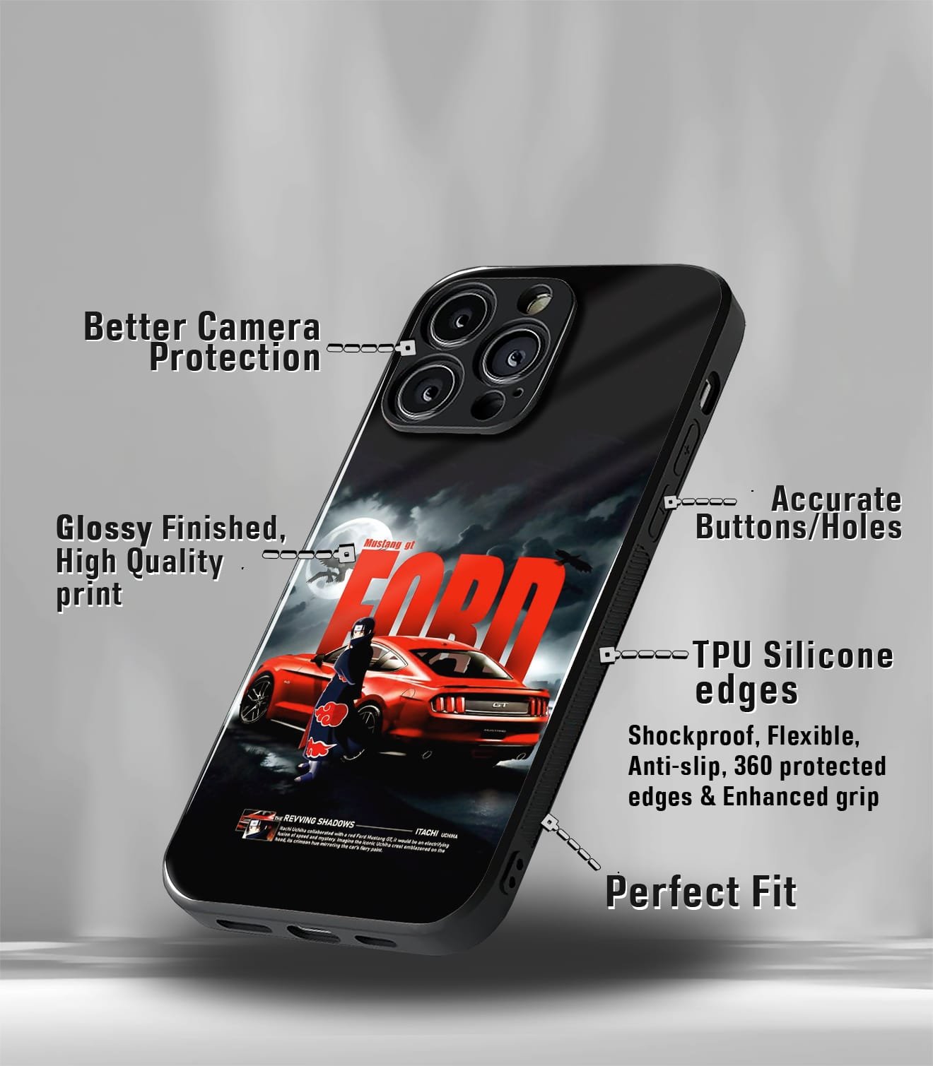 anime printed premium glossy phone case compatible for all phone models