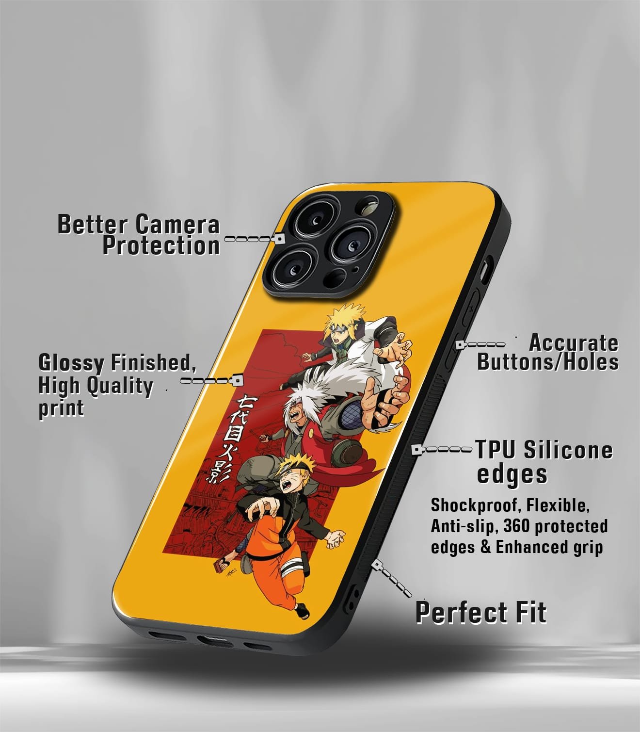anime printed premium glossy phone case compatible for all phone models