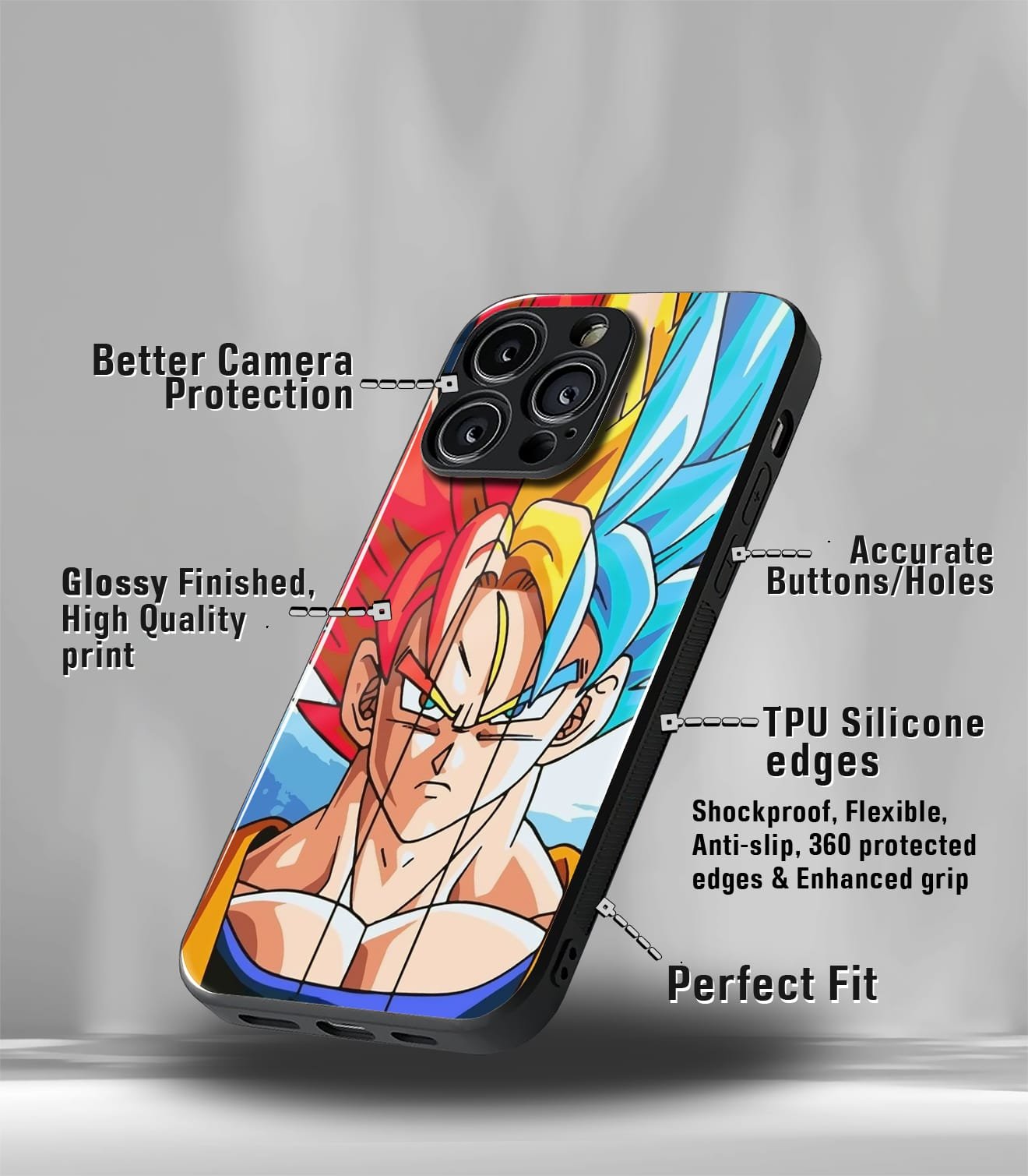 anime printed premium glossy phone case compatible for all phone models