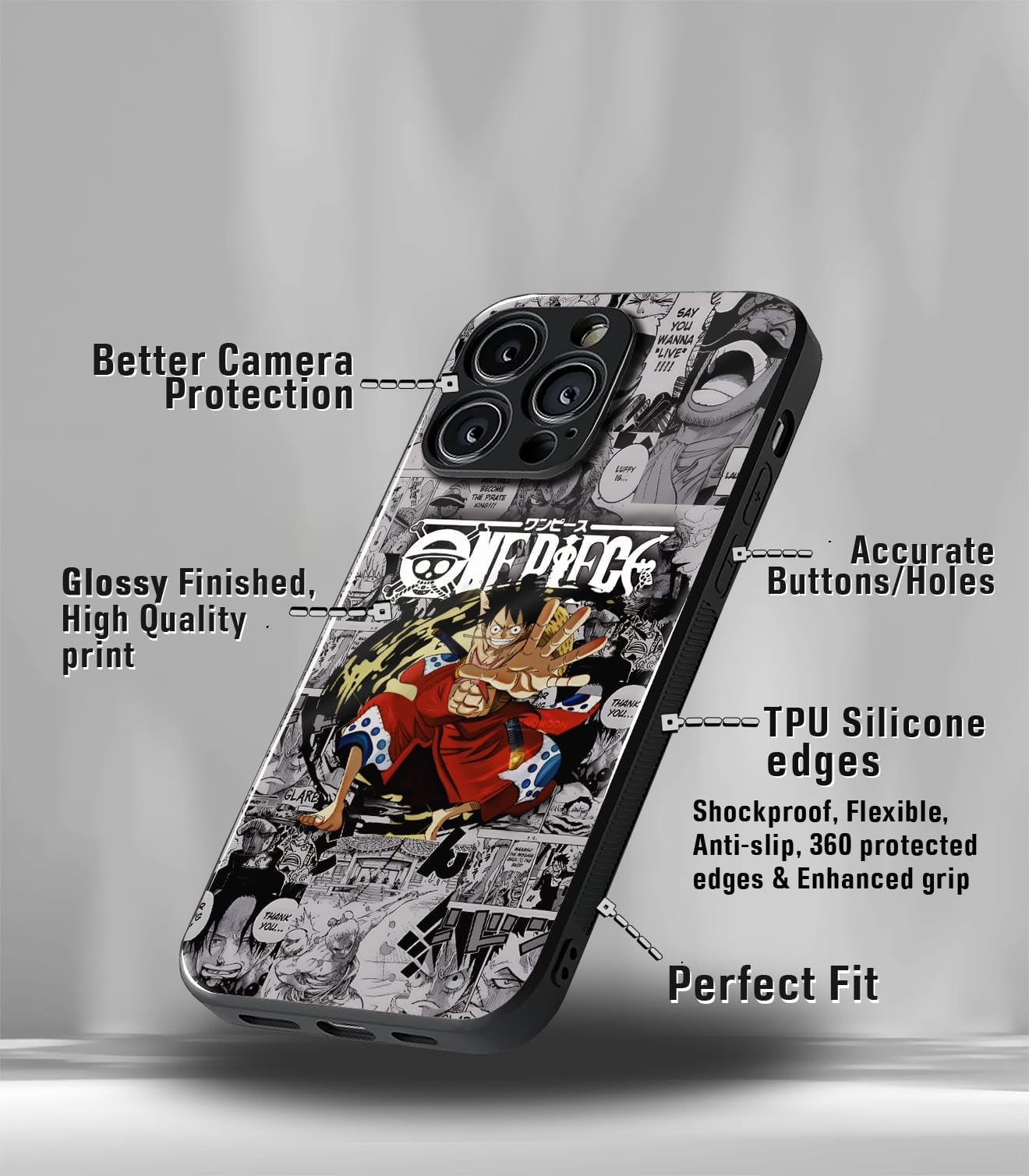 anime printed premium glossy phone case compatible for all phone models