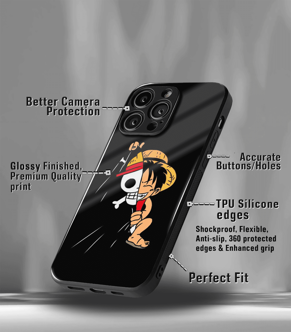 anime printed premium glossy phone case compatible for all phone models