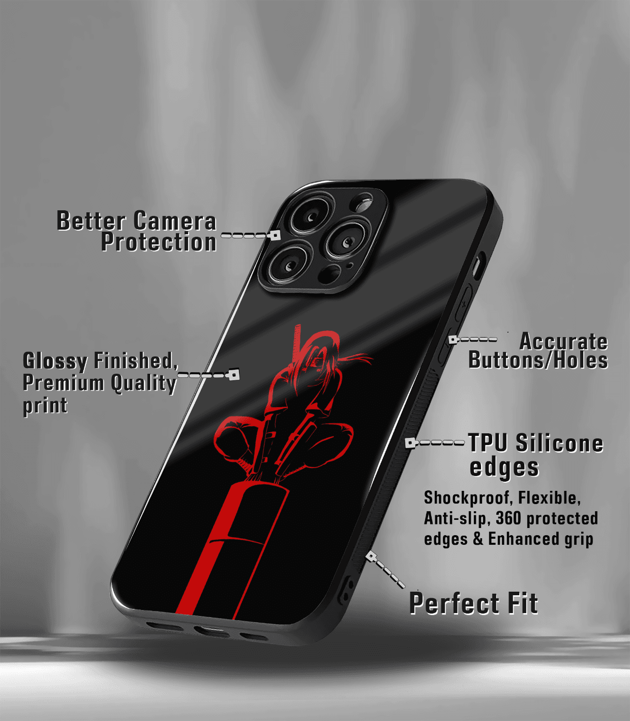 anime printed premium glossy phone case compatible for all phone models