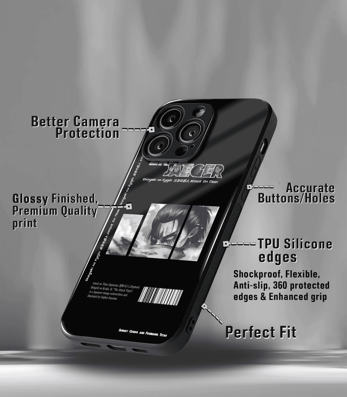 anime printed premium glossy phone case compatible for all phone models