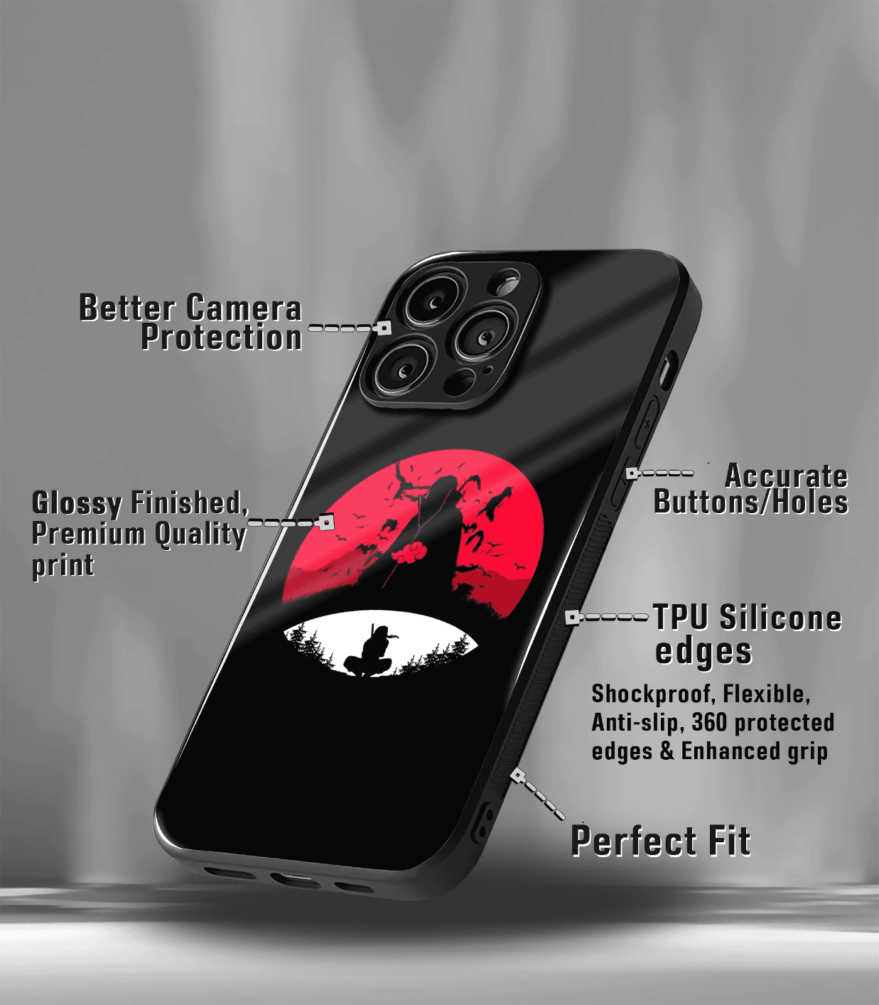 anime printed premium glossy phone case compatible for all phone models