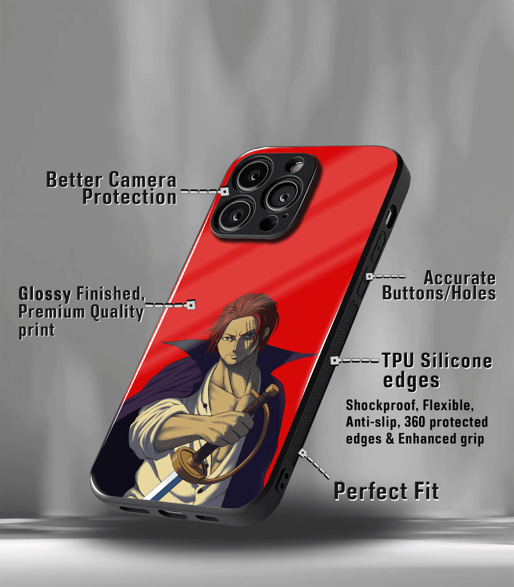 anime printed premium glossy phone case compatible for all phone models
