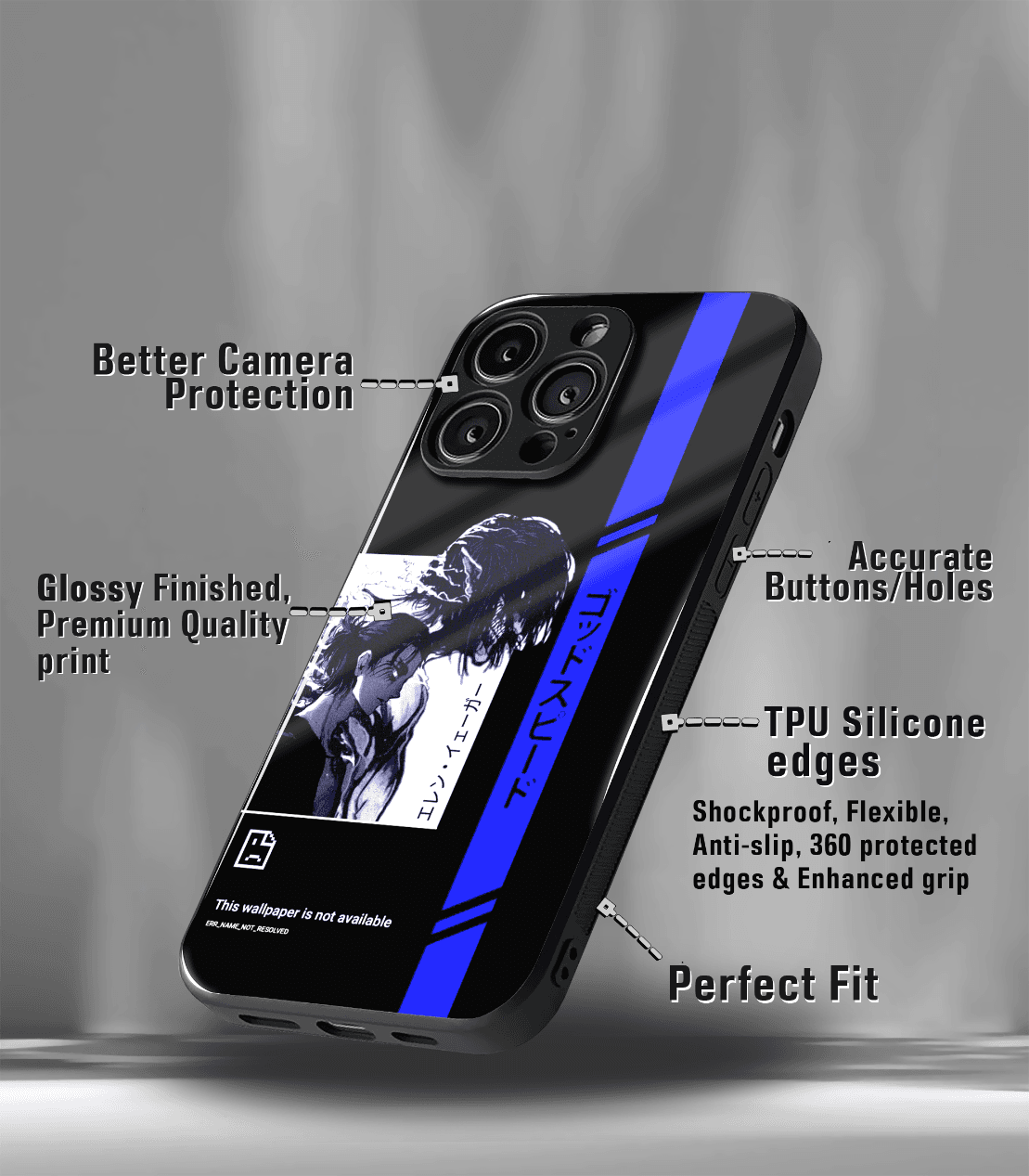 anime printed premium glossy phone case compatible for all phone models