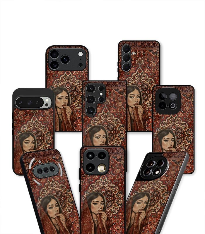 islamic lady arabic fusion red premium case