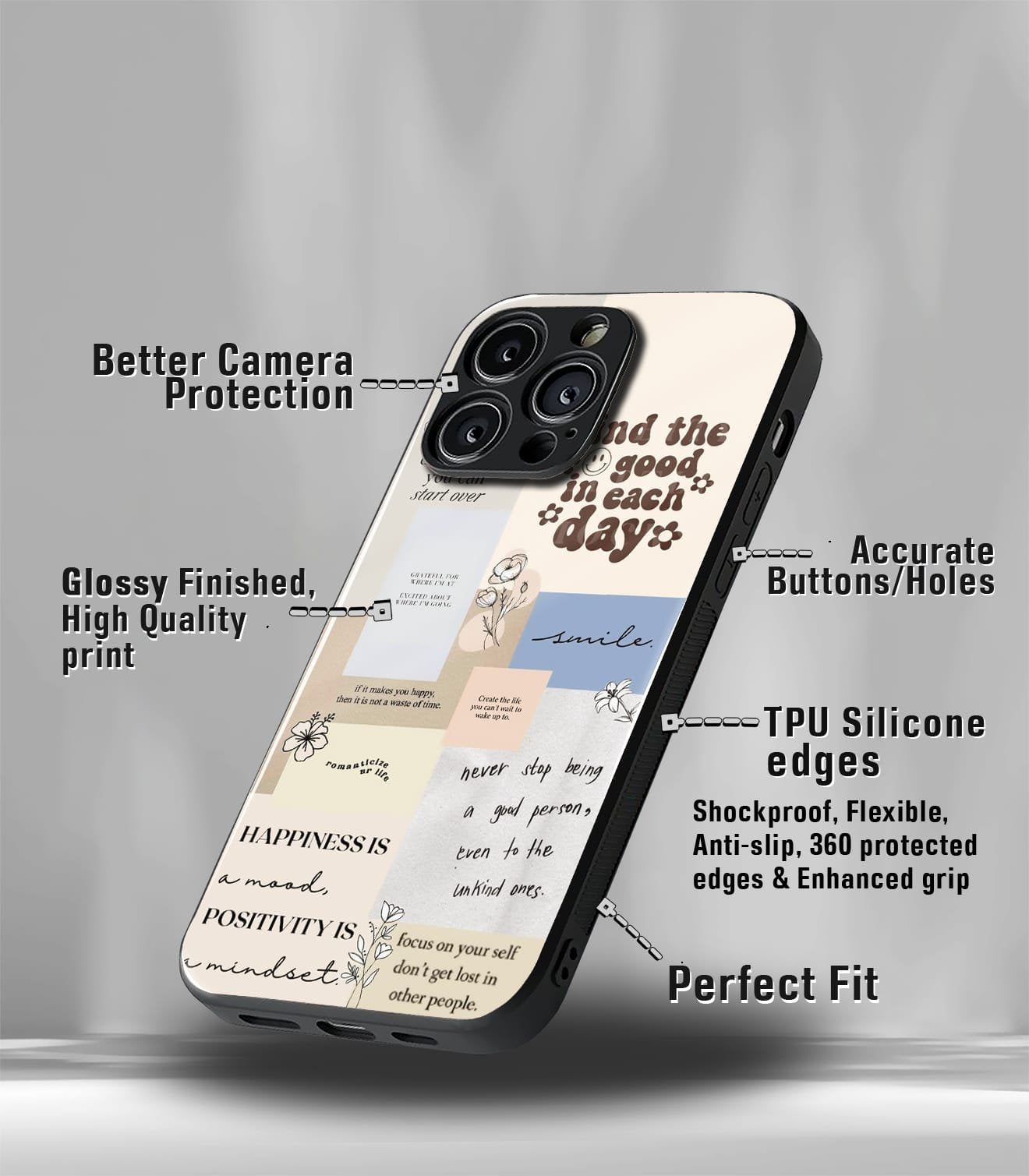 aesthetic bliss premium glossy phone case