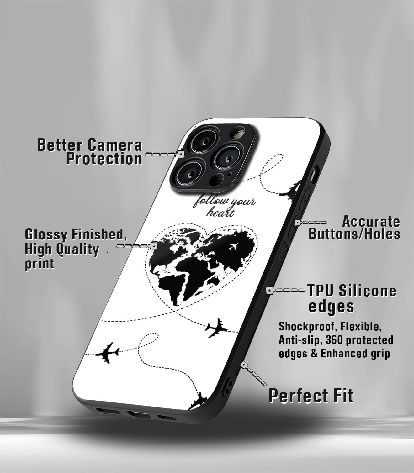 aesthetic bliss premium glossy phone case