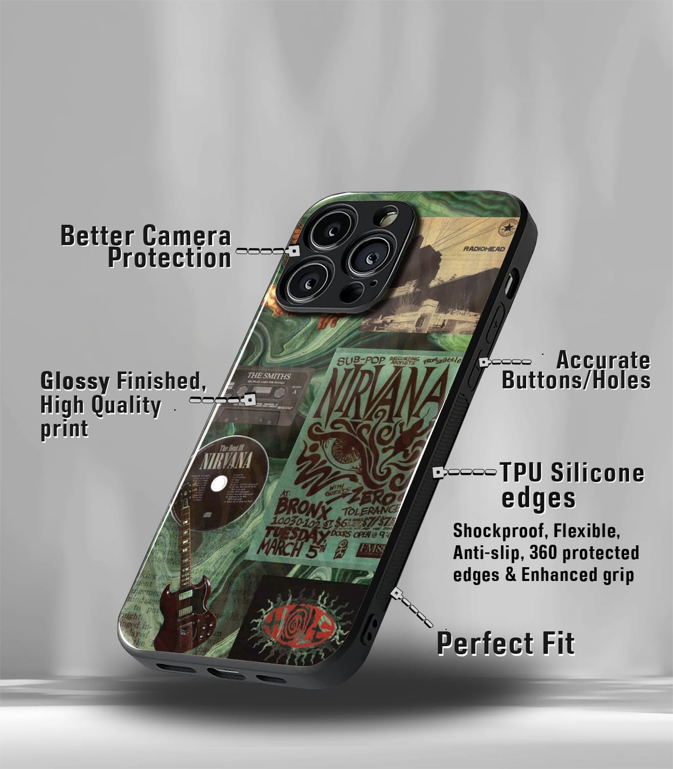 aesthetic bliss premium glossy phone case