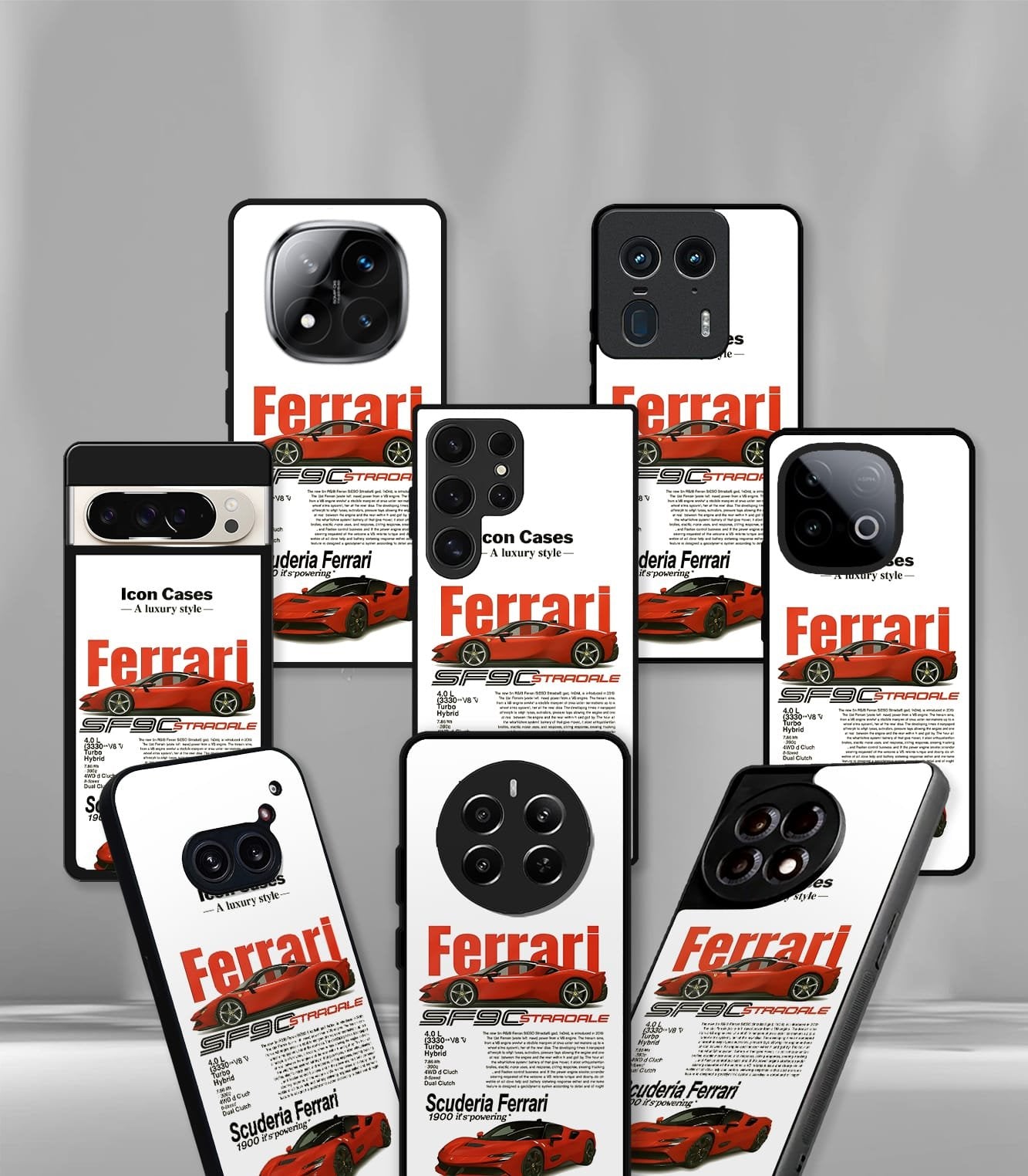 automotive premium glossy phone case compatible for every phone models.