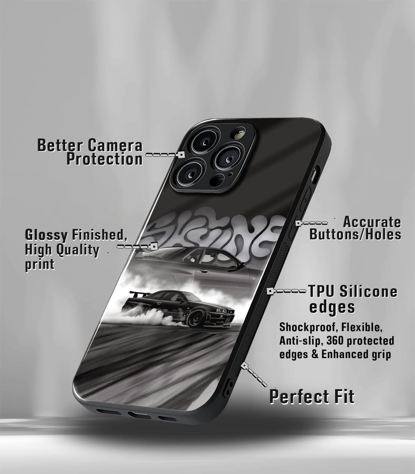 skyline premium glossy phonecase compatible for every phone models.