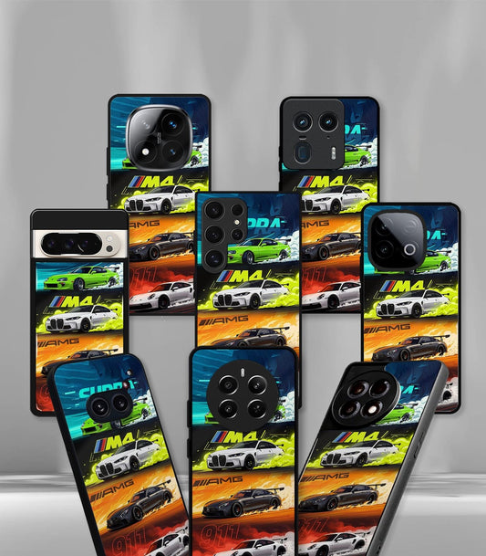 Automotive Collage Premium Glossy Phone Case compatible for every Phone Models.