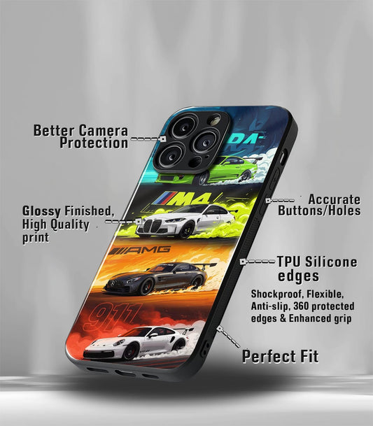 Automotive Collage Premium Glossy Phone Case compatible for every Phone Models.