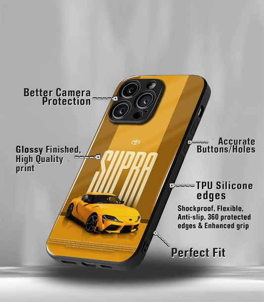 Supra Yellow Premium Glossy Phone Case compatible for every Phone Models.