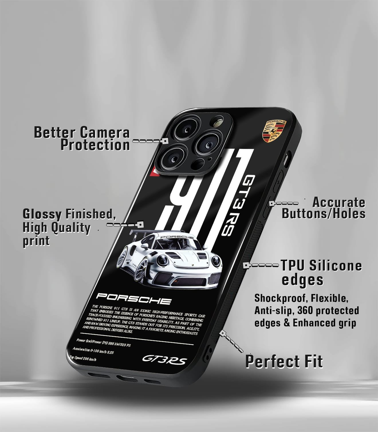 911 edition super car automotive premium glossy phone case compatible for every phone models.