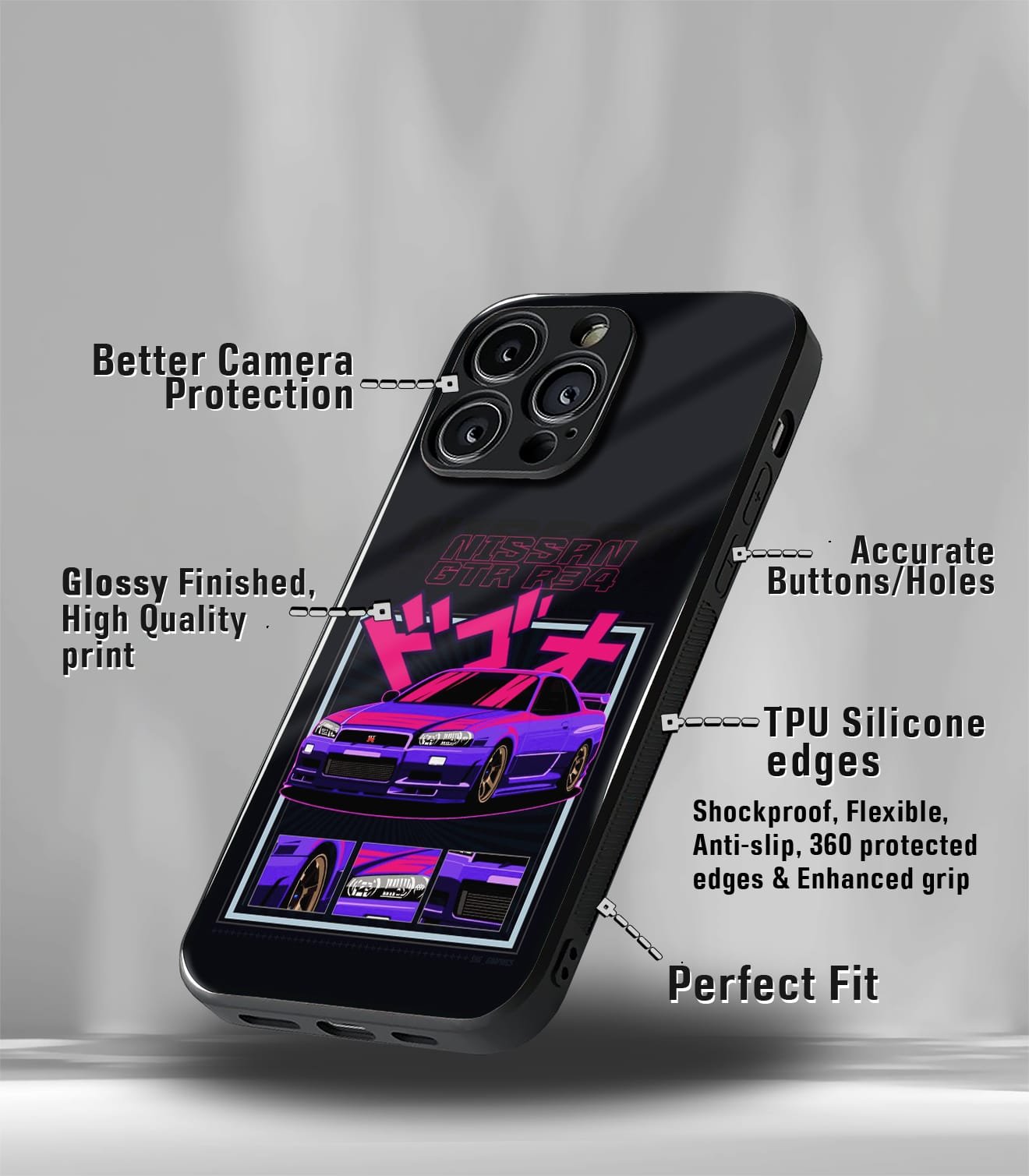 super car automotive premium glossy phone case compatible for every phone models.