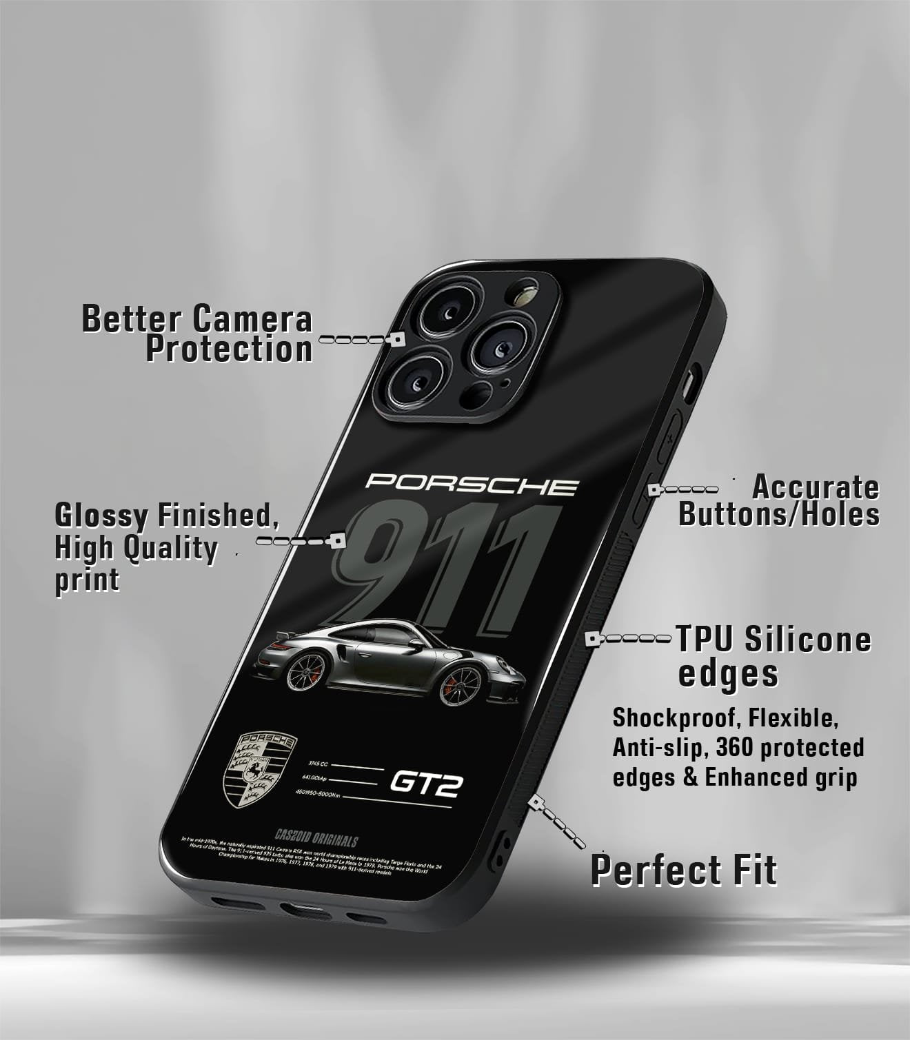porsche super car premium glossy phone case compatible for every phone models.