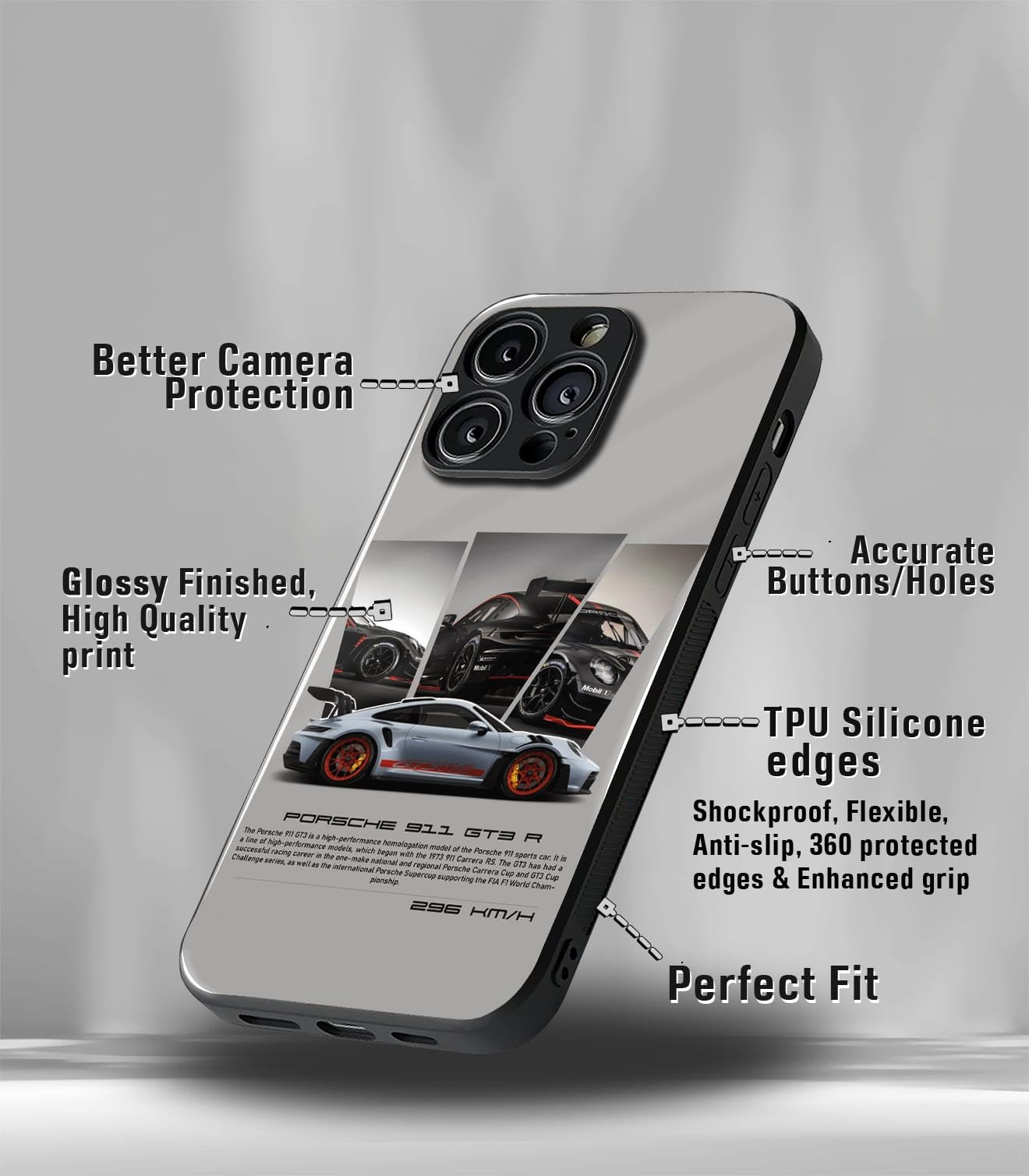 porsche super car premium glossy phone case compatible for every phone models.