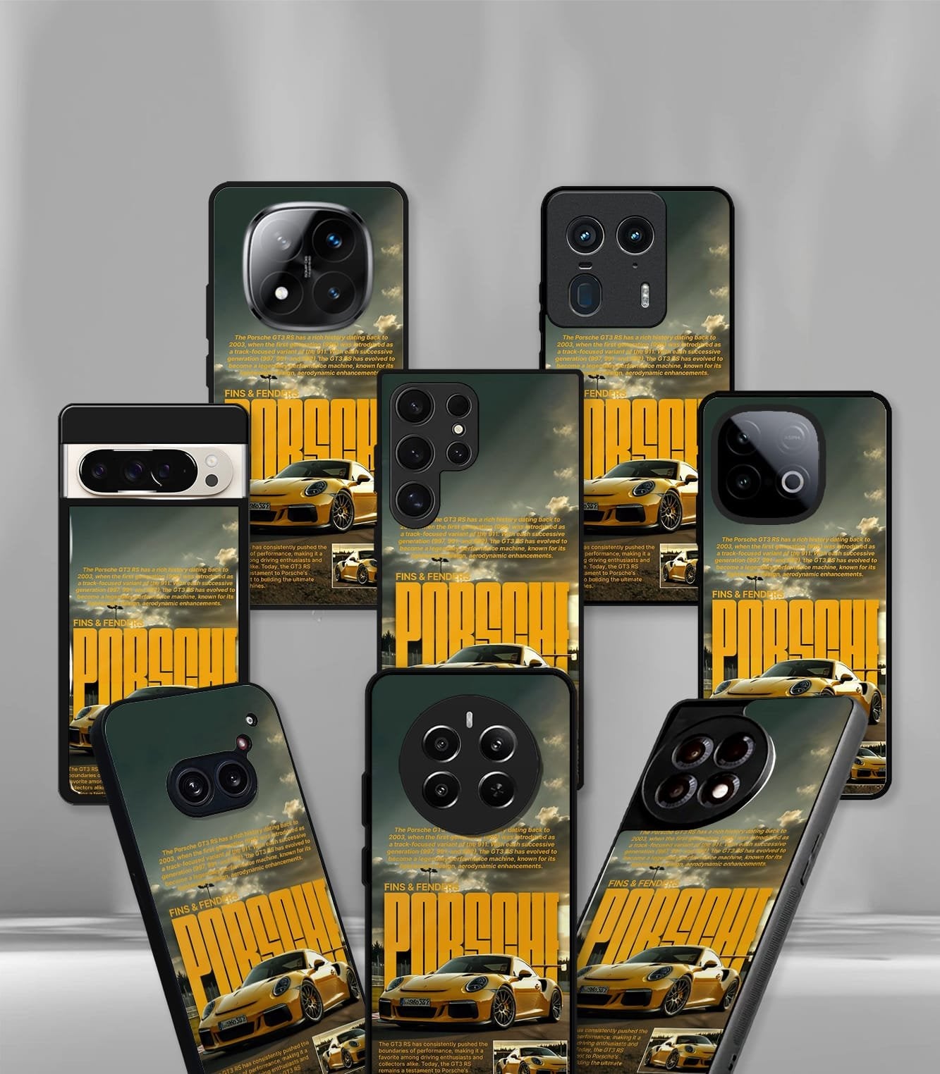 porsche super car premium glossy phone case compatible for every phone models.
