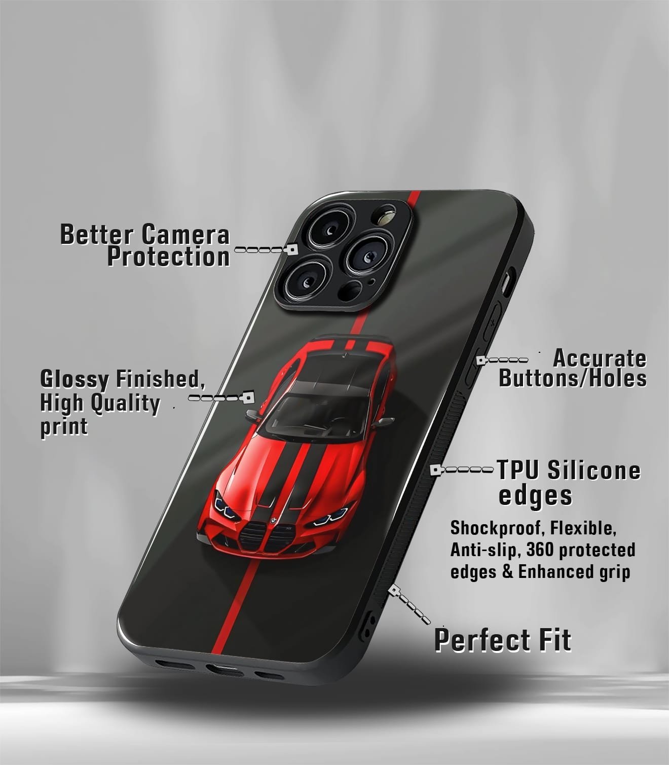 supercar premium glossy phone case compatible for every phone models.