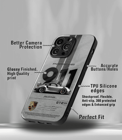 Porsche Super Car Automotive Premium Glossy Phone Case compatible for every Phone Models.